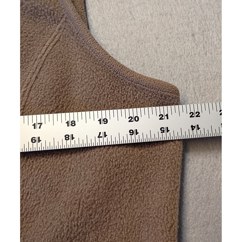 Karen Scott Vest Womens PLarge Brown Fleece Full Zip Pockets Neutral Hiking - Picture 5 of 7
